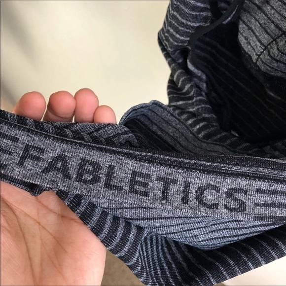 Fabletics Mandy Seamless Gray Black Striped Tank. Size XS - Picture 13 of 13